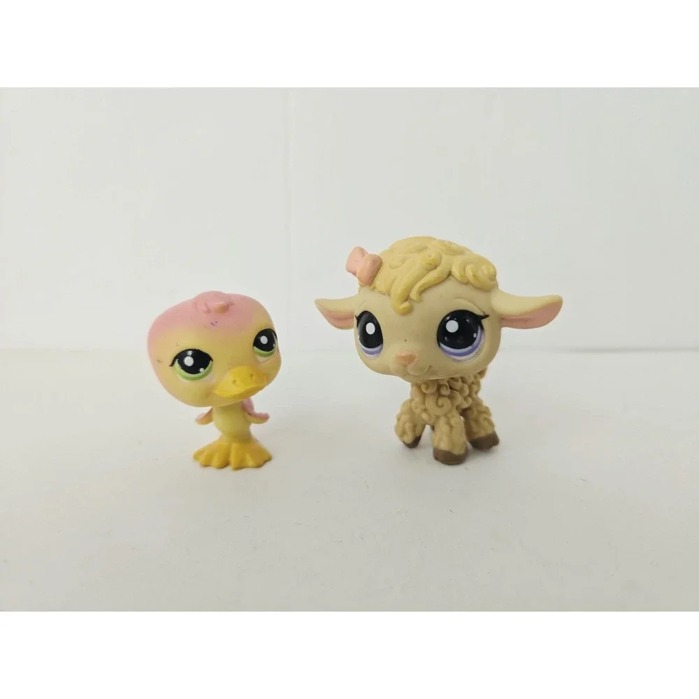 Littlest Pet Shop figure Cuddliest Pets 1002 1003 lamb and duck